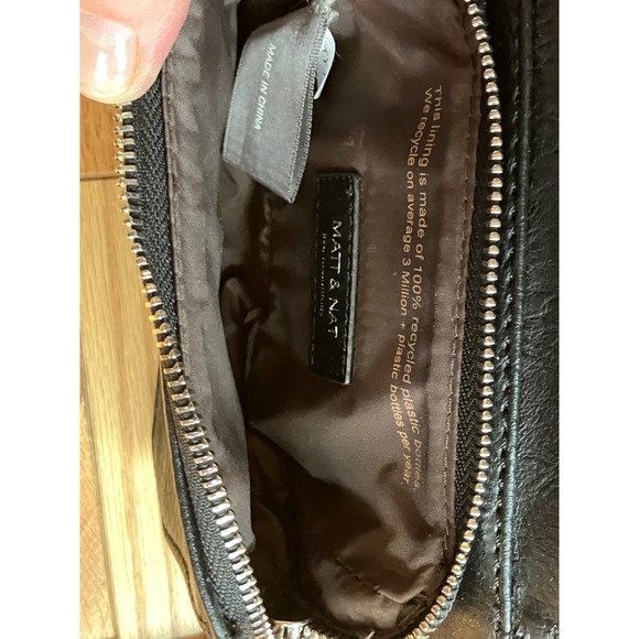 MATT & NAT Black Vegan Leather Belt Bag Adjustable Strap - Picture 7 of 9